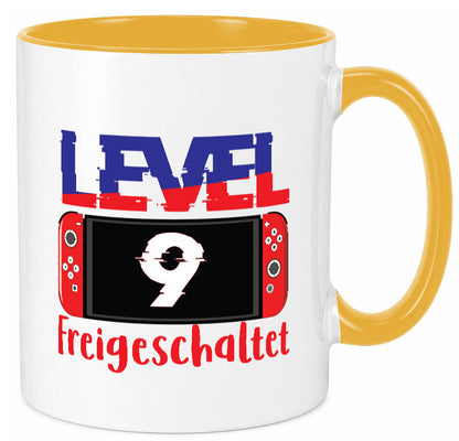 Level 9 Freigeschaltet | 9. Geburtstag Zocker Gamer Humor Geschenkidee Tasse