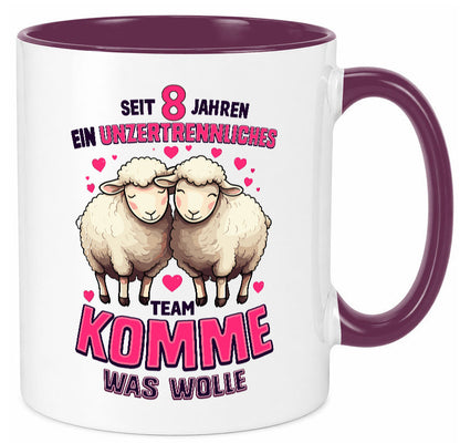8 Jahre Verheiratet | ein Team Ehepaar v2 lustig Humor Geschenkidee Geschenk Tasse