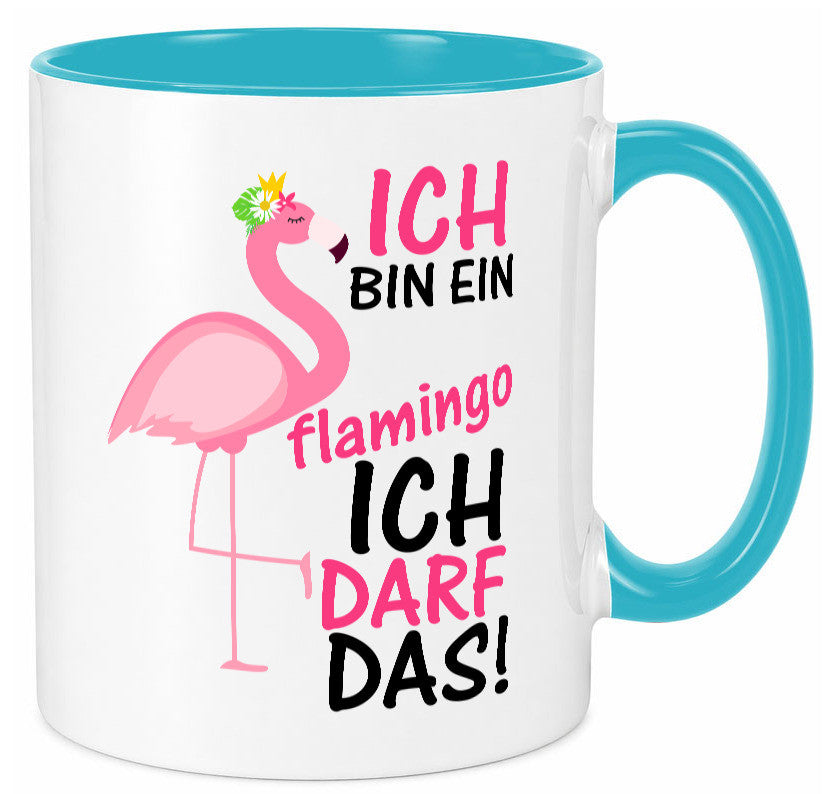 Ich bin ein Flamingo | Tier-Comic lustiger Spruch Blume Geschenk Tierliebhaber Tasse