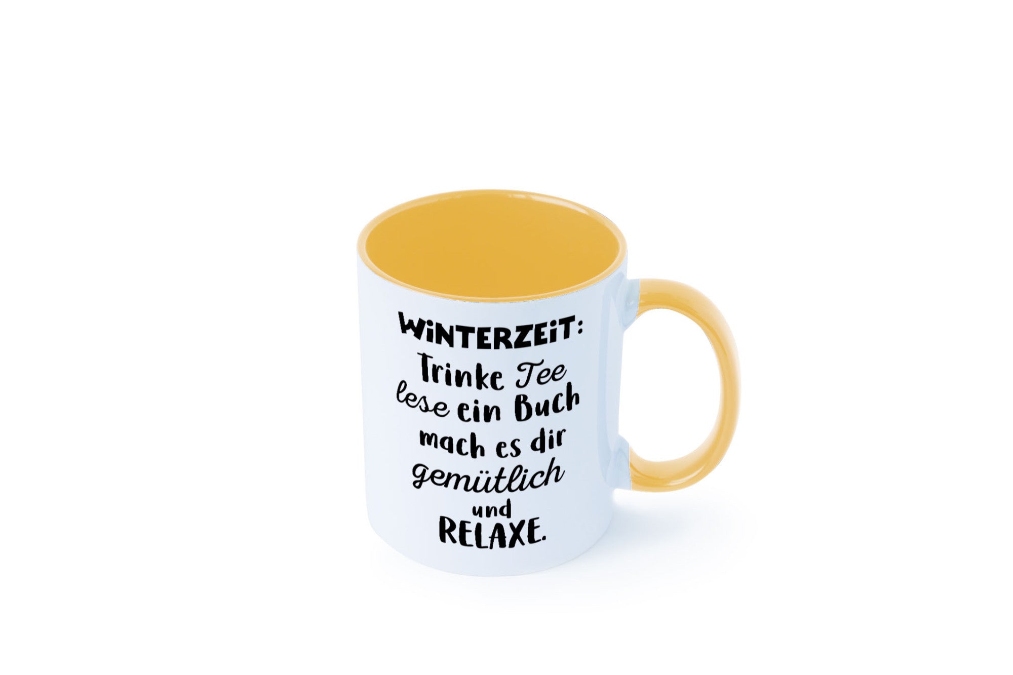 Winterzeit Trinke Tee und mach es dir Gemütlich Geschenkidee Humor Tasse