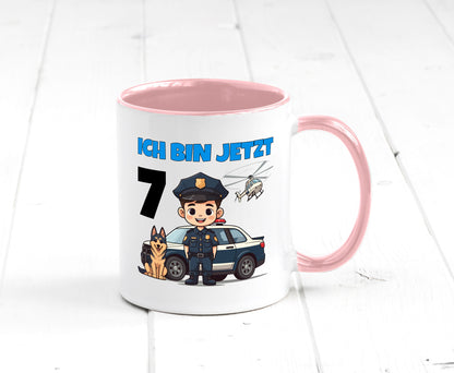 7. Geburtstag | 7 Jahre Polizei Kind Polizeiauto Humor Geschenkidee Tasse