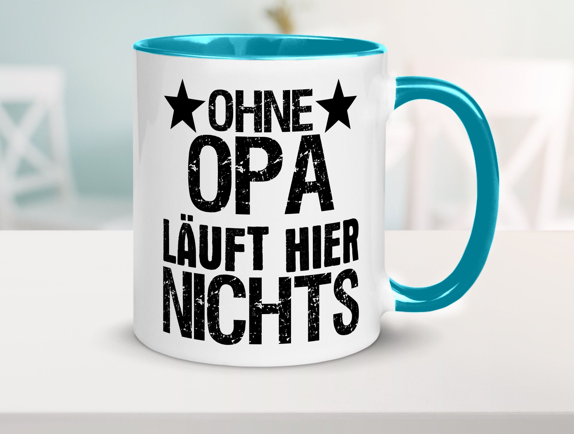 Ohne Opa läuft hier nichts | Sterne Geschenkidee Familie Humor Tasse