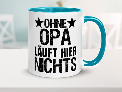 Ohne Opa läuft hier nichts | Sterne Geschenkidee Familie Humor Tasse