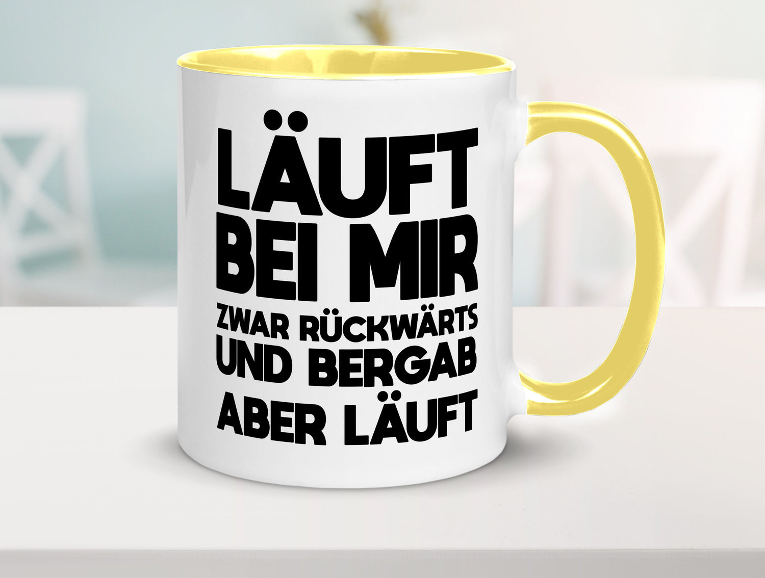 Läuft bei mir | Rückwerts aber Motivation Geschenkidee Humor Tasse