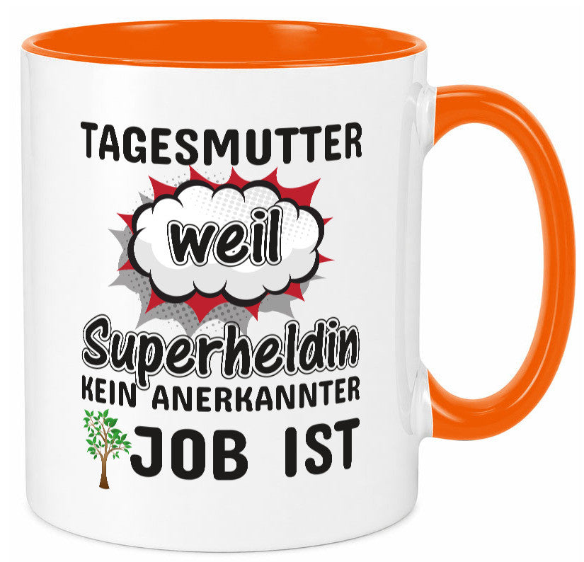 Tagesmutter Superheldin | Beruf Tasse Kinderzeichnung Geschenkidee Familie Humor