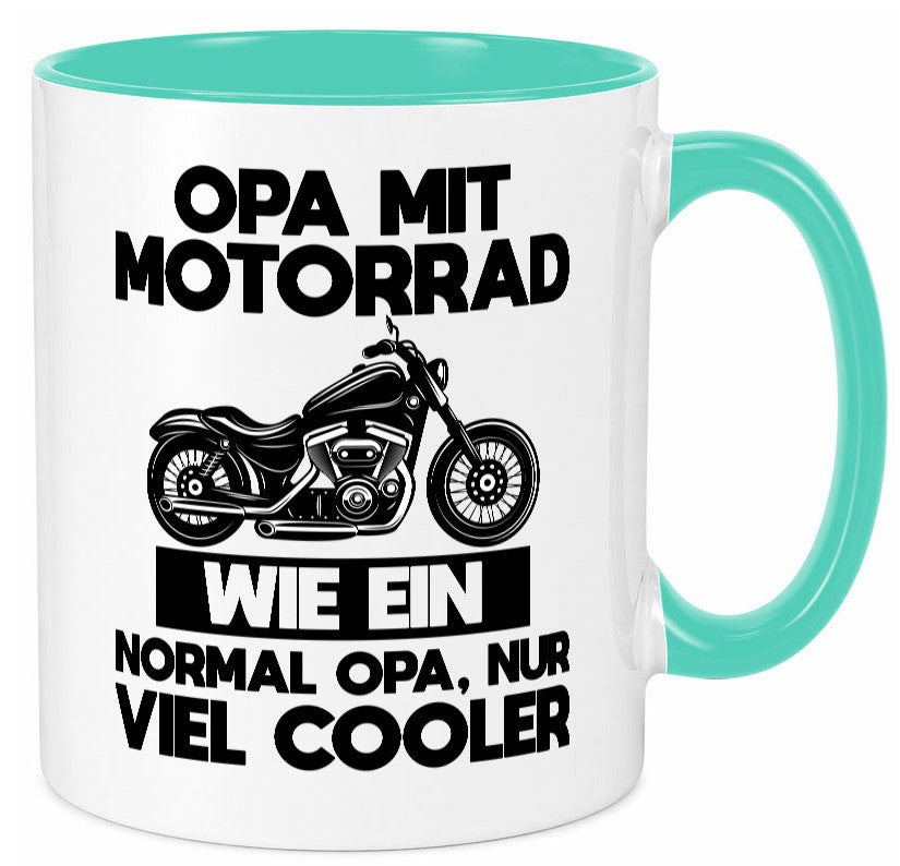 Opa mit Motorrad, viel cooler | Motorrad lustig Familie Geschenkidee Geschenk Tasse