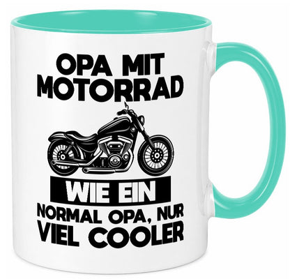 Opa mit Motorrad, viel cooler | Motorrad lustig Familie Geschenkidee Geschenk Tasse
