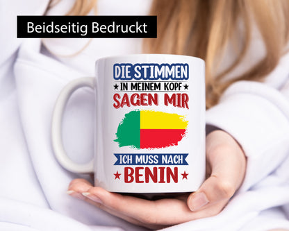 Benin | Urlaub Stimmen in meinem Kopf Traumland Geschenkidee Humor Tasse