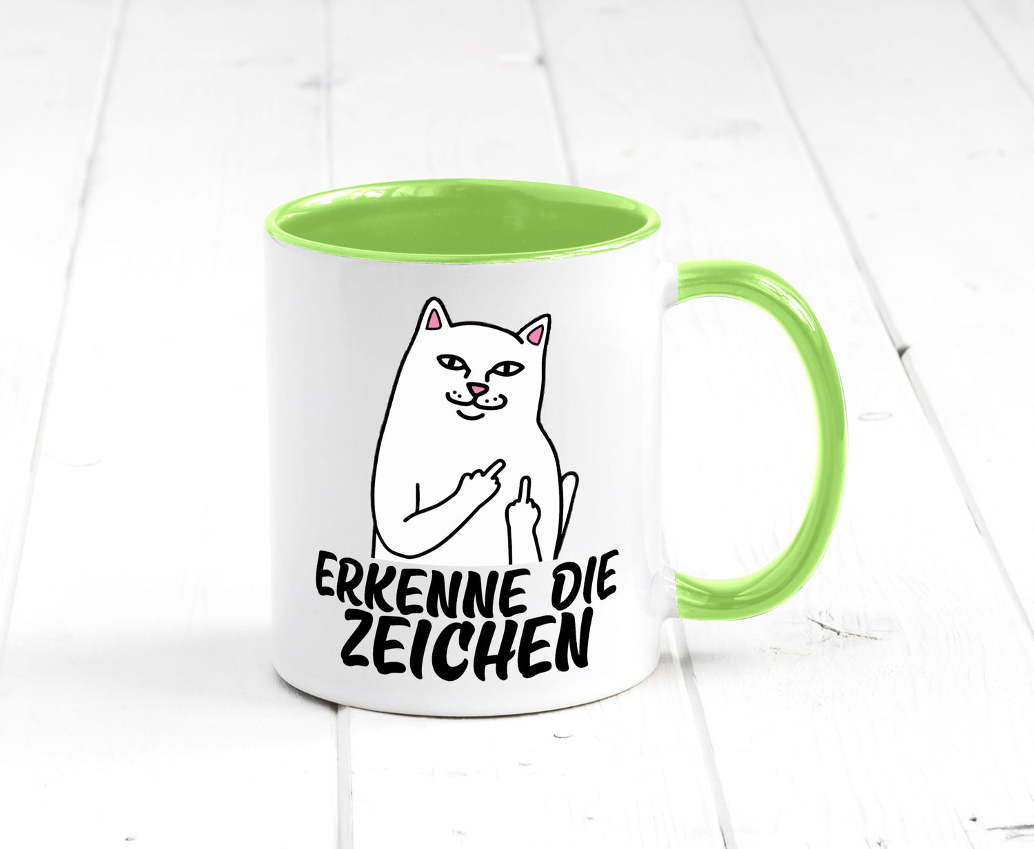 Erkenne die Zeichen | Katze Schatten Mittelfinger Geschenk Tierliebhaber Humor