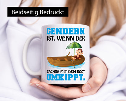 Der Sachse Kippt um lustiger Spruch Geschenk Humor Geschenkidee Tasse