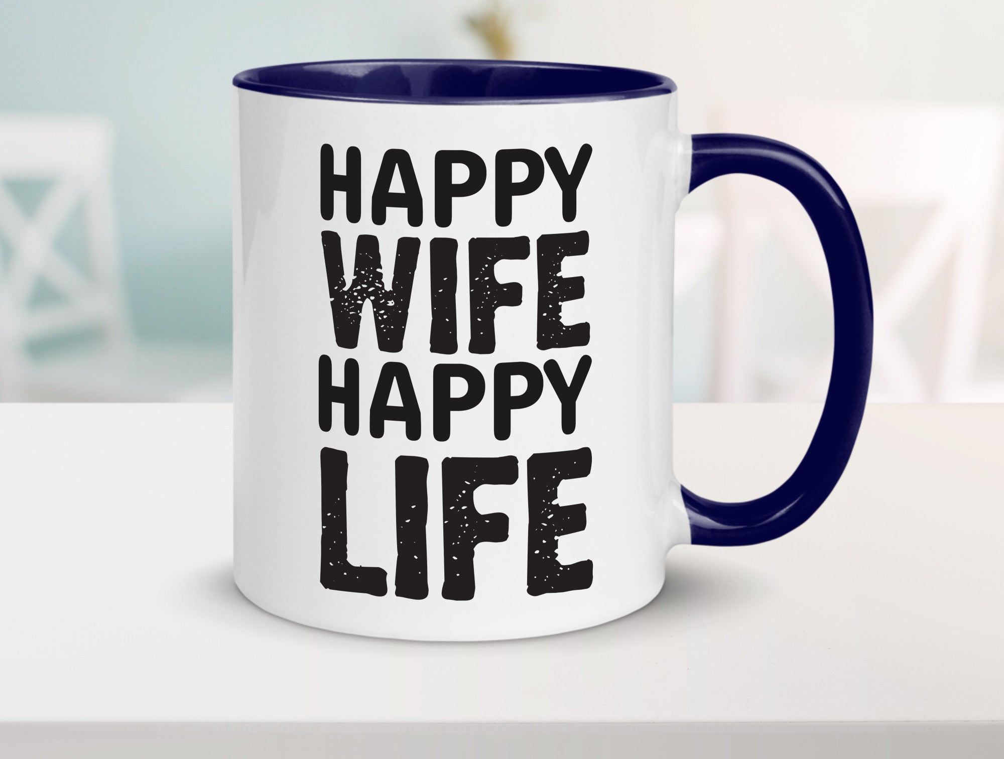 Happy Wife | Ehemann Tasse Ehefrau Humor Statement Geschenkidee