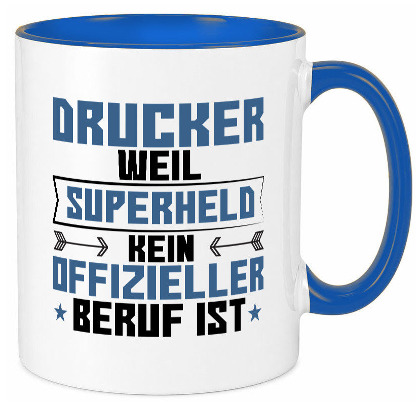 Superheld Drucker | Druckerei Print Medien Humor Geschenkidee Tasse