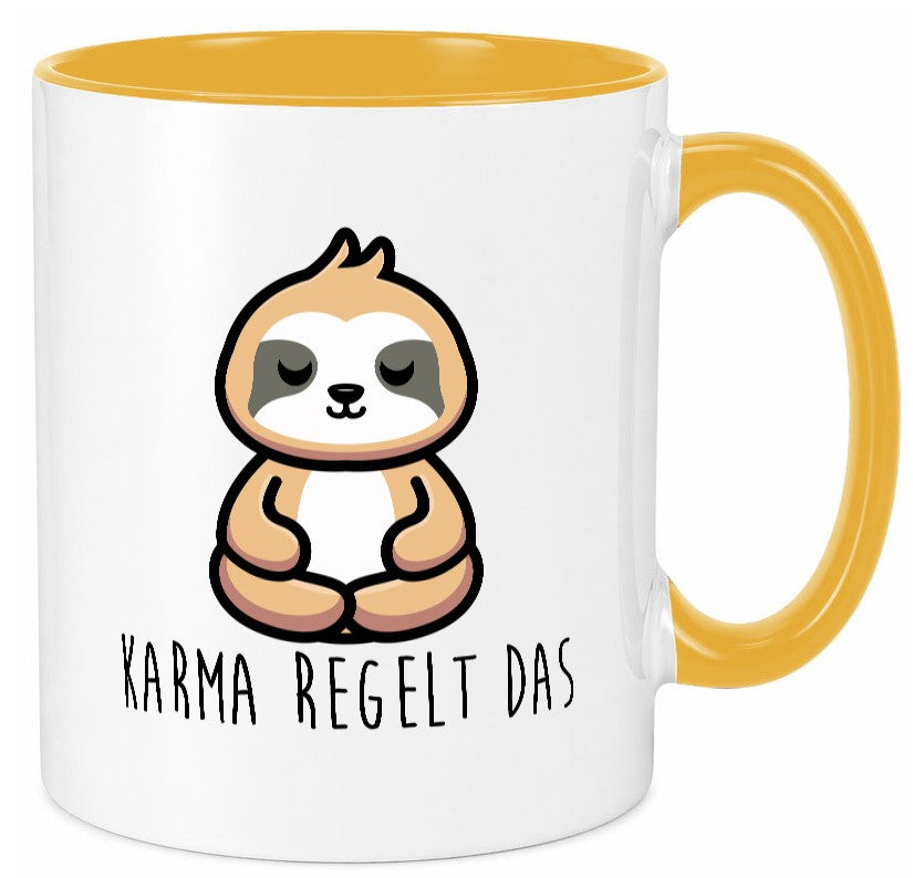 Karma regelt das | Yoga Faultier Meditation Chillen Geschenk Tierliebhaber Tasse