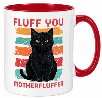 Fluff you Motherfluffer | Schwarze Katze Böse Humor Tierliebhaber Geschenkidee