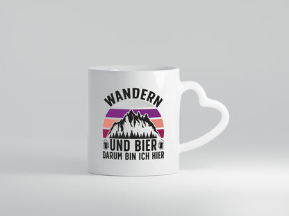 Wandern, Bier, darum bin ich hier | Bierkrug Berge lustiger Spruch Geschenk