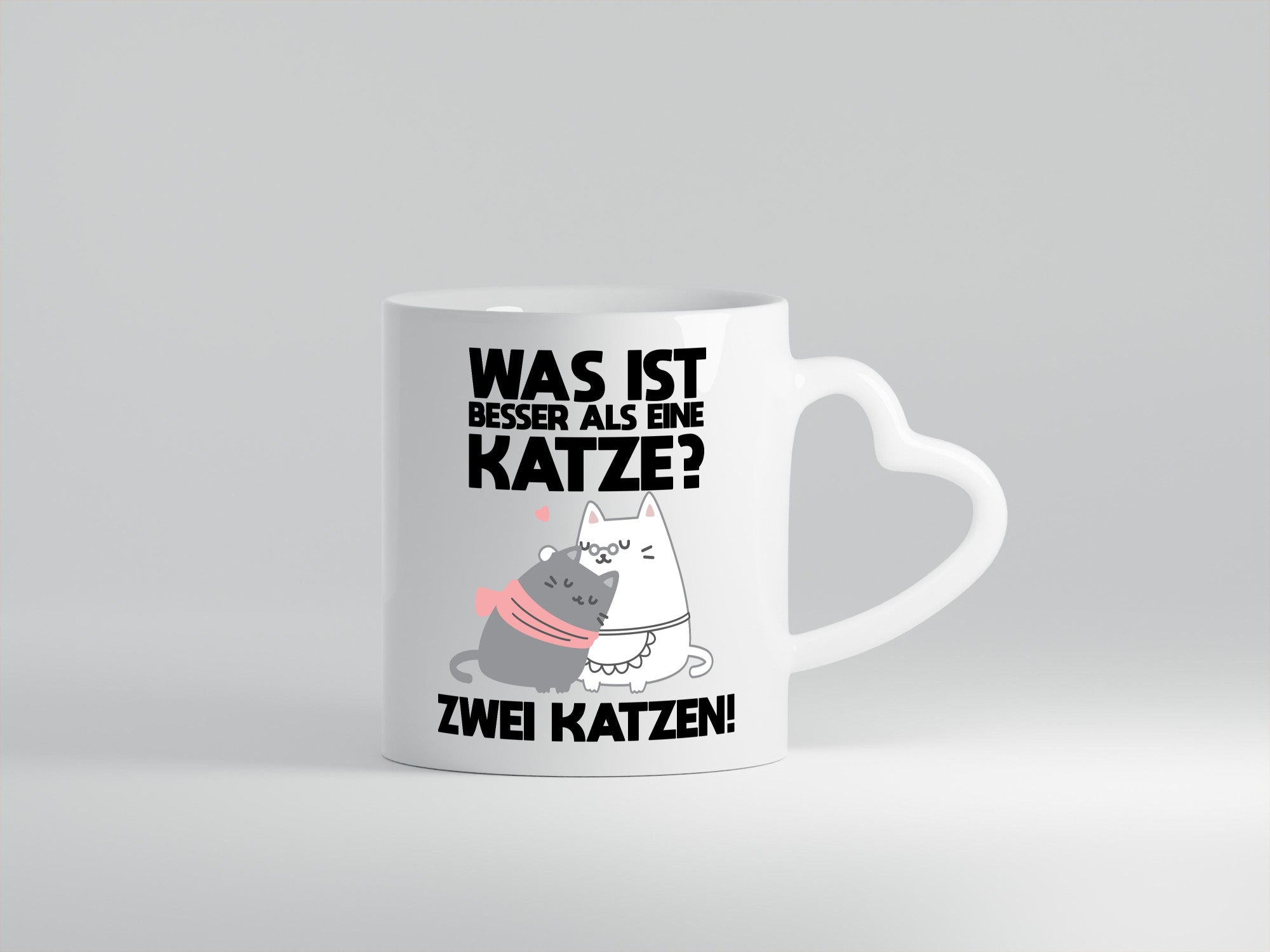 Besser als eine Katze, zwei Katzen | Herzchen Geschenkidee Tierliebhaber Humor