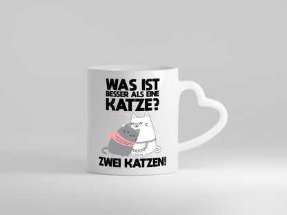 Besser als eine Katze, zwei Katzen | Herzchen Geschenkidee Tierliebhaber Humor
