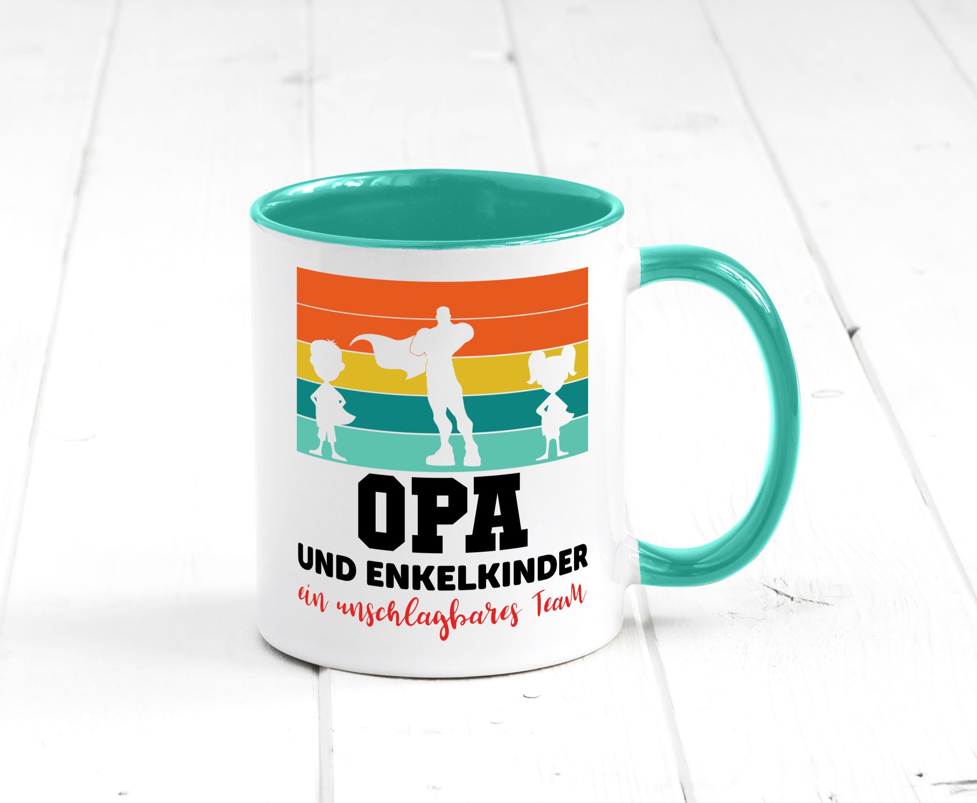 Opa und Enkelkinder ein unschlagbares Team Geschenkidee Familie Humor Tasse