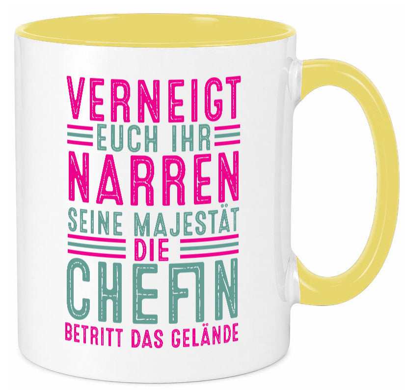 Verneigt euch: Chefin | Führungskraft Vorgesetzte v2 Humor Arbeit Kollegen Büro Tasse