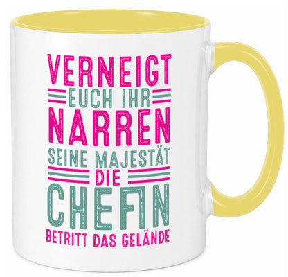 Verneigt euch: Chefin | Führungskraft Vorgesetzte v2 Humor Arbeit Kollegen Büro Tasse