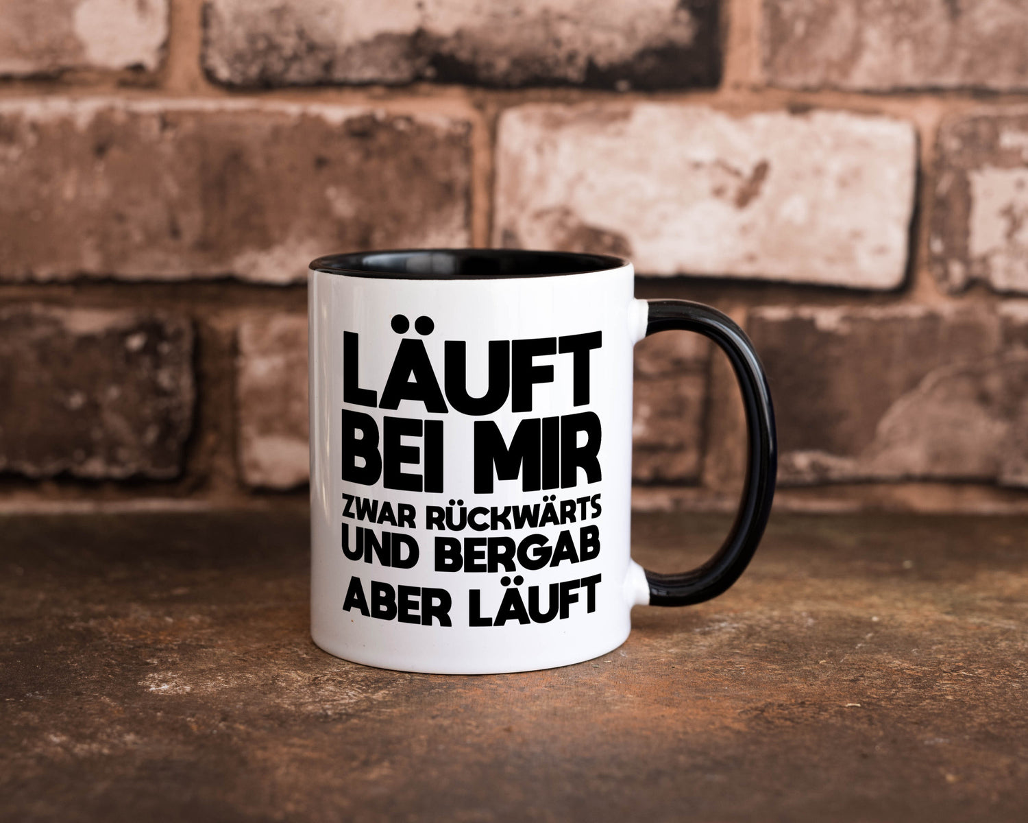 Läuft bei mir | Rückwerts aber Motivation Geschenkidee Humor Tasse