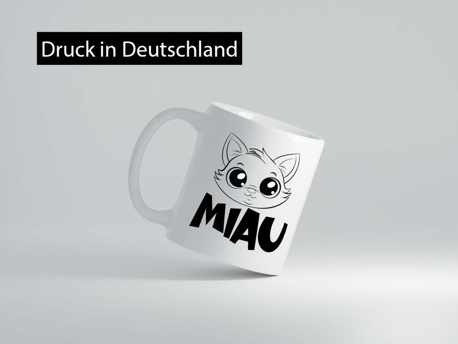 Miau | Katze Geschenkidee Tierliebhaber Humor Tasse