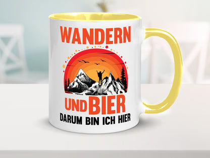 Wandern und Bier darum bin ich hier | lustiger Spruch Geschenk Humor