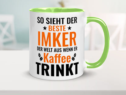 Kaffee trinkt: Imker | Imkerei lustiger Spruch Geschenk Humor Geschenkidee Tasse