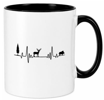 Jäger Herzschlag | Motiv Jagd Rotwild jagen Geschenkidee Humor Tasse