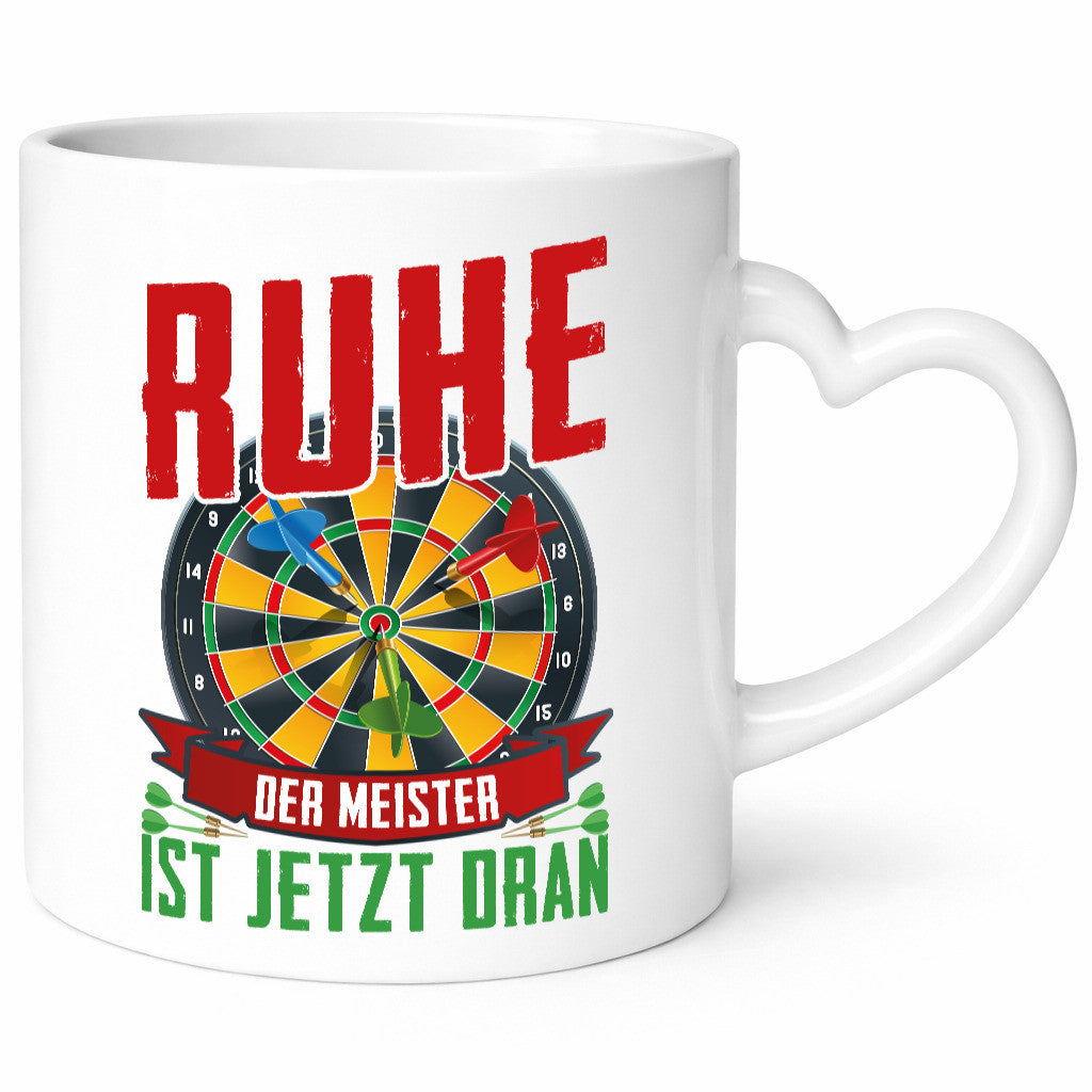 Ruhe der Meister ist dran | Dart Dartspieler Geschenkidee Humor Tasse