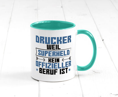 Superheld Drucker | Druckerei Print Medien Humor Geschenkidee Tasse