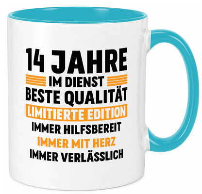 14 Jahre im Dienst | Jubiläum Arbeit v2 Geschenk Kollegen Büro lustiger Spruch