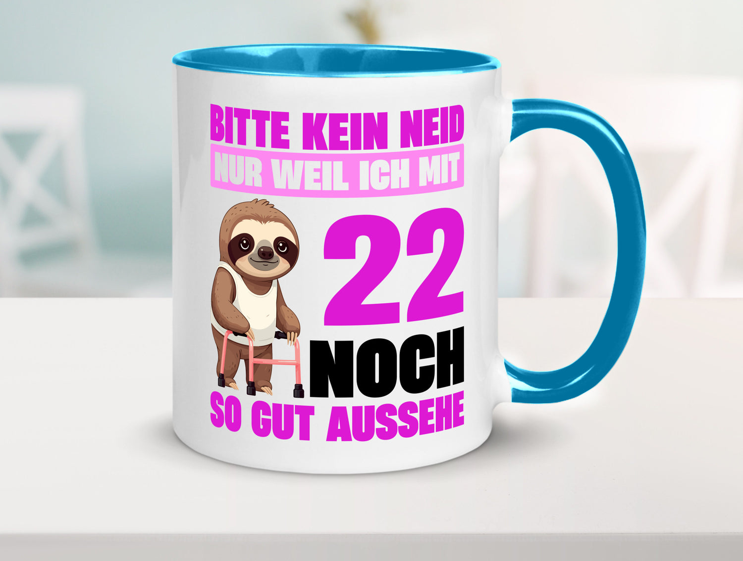 22. Geburtstag | Bitte kein neid Faultier 22 Jahre lustig Geschenkidee Geschenk