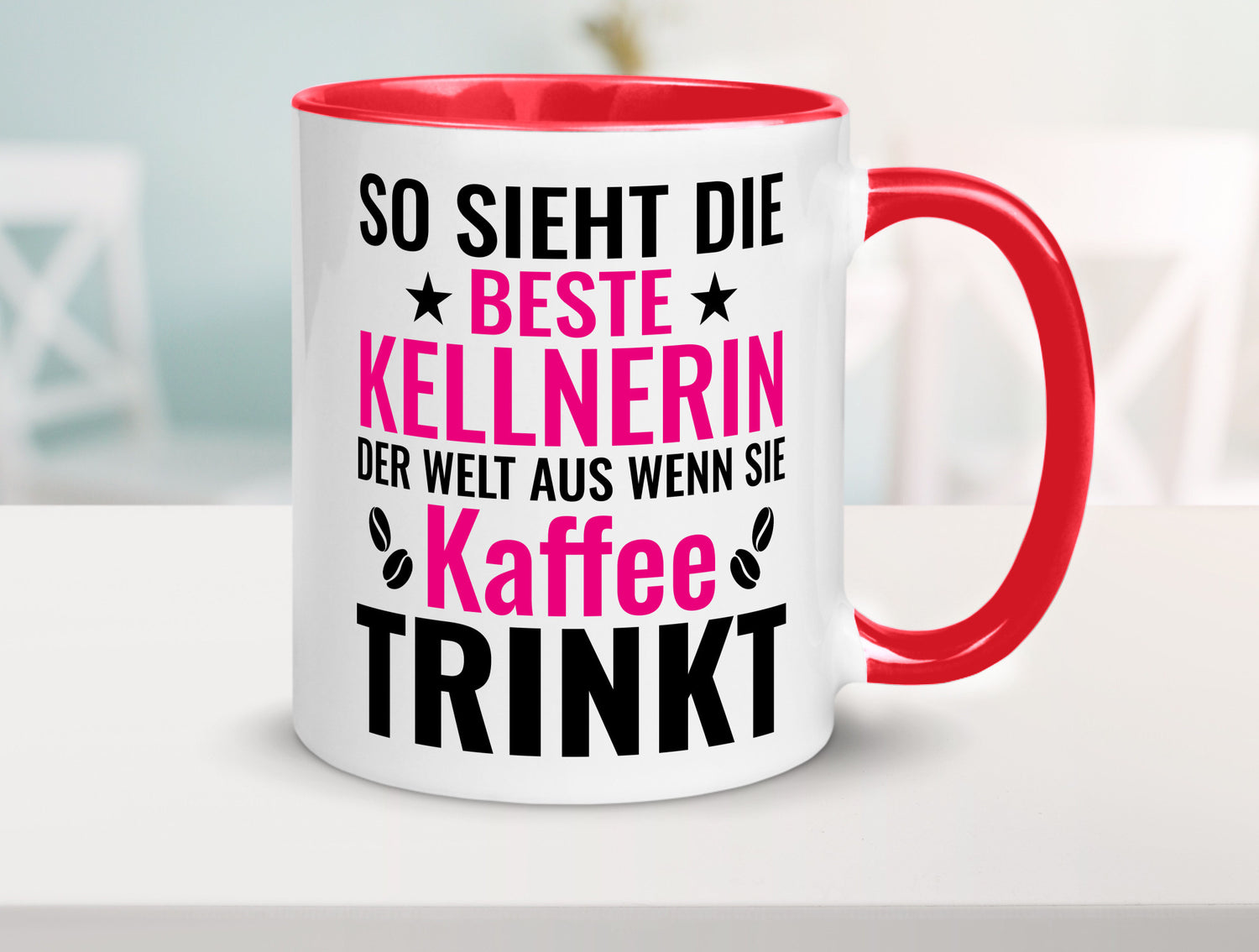 Kaffee trinkt: Kellnerin | Beruf kellnern Bedienung Humor Arbeit Kollegen Büro