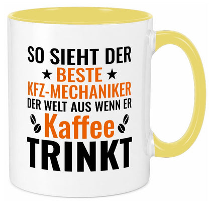 Kaffee trinkt: KFZ-Mechaniker | Werkstatt Mechaniker lustig Humor Geschenkidee Tasse