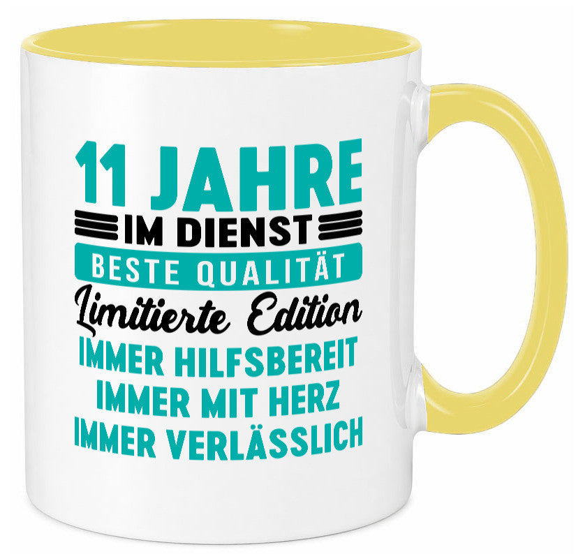 11 Jahre im Dienst | Jubiläum Arbeit v5 lustig Kollegen Büro Geschenk Tasse
