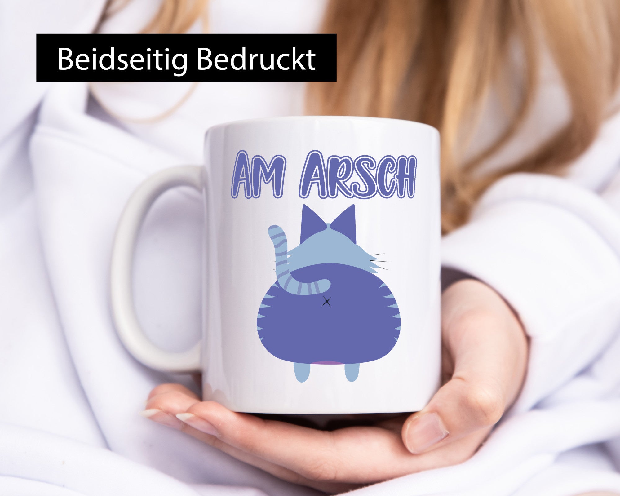 Am Arsch | Katzenmotiv Tasse Kollege Katzenbesitzer Geschenkidee Arbeit