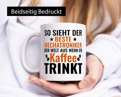 Kaffee trinkt: Mechatroniker | KFZ lustiger Spruch Geschenk Humor Geschenkidee