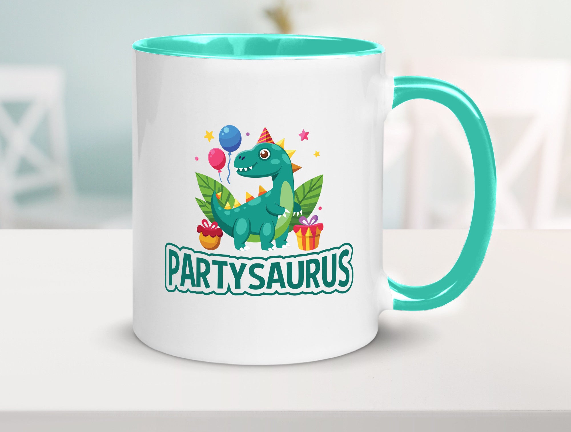 Partysaurus | Geburtstag Dinosaurier Luftballon Geschenkidee Humor Tasse