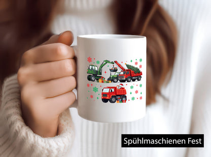 Weihnachten | Baufahrzeuge Bagger Frohe v2 lustiger Spruch Geschenk Humor