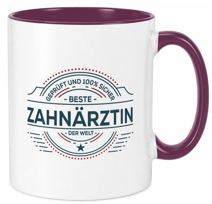 Geprüft und sicher: Zahnärztin | Zahnmedizin Beruf lustig Arbeit Kollegen Büro