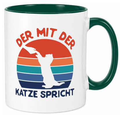 Der mit Katze Spricht | Katzenliebhaber Humor Tierliebhaber Geschenkidee Tasse
