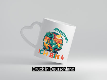 Rawwwww ich bin 4 | Jähriger 4. Geburtstag Dino Humor Geschenkidee Tasse