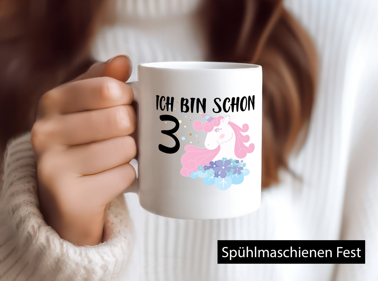Ich bin schon 3 | 3. Geburtstag Kind Jährige Einhorn Geschenkidee Humor Tasse
