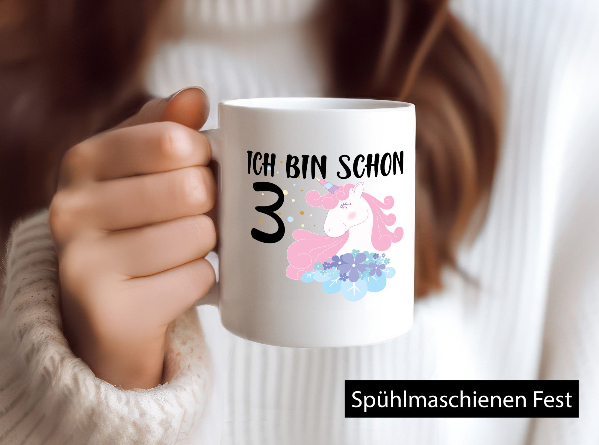 Ich bin schon 3 | 3. Geburtstag Kind Jährige Einhorn Geschenkidee Humor Tasse