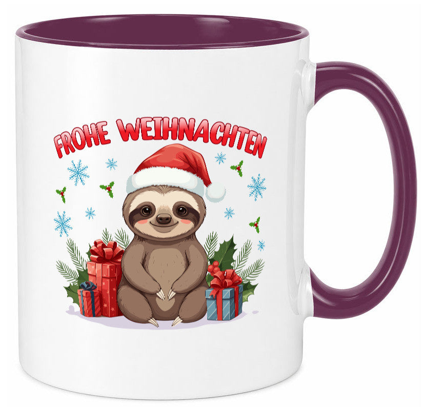 Frohe Weihnachten | Faultier Humor Tierliebhaber Geschenkidee Tasse