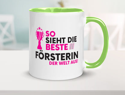 Die Weltbeste Försterin | Forst Arbeit Humor Kollegen Büro Geschenkidee Tasse
