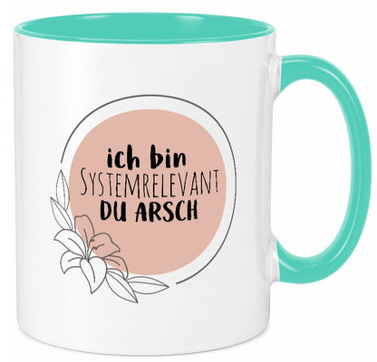 Ich bin Systemrelevant | Krankenschwester Hase mit Maske lustig Humor Tasse