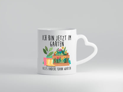 Ich bin im Garten alles andere kann warten | Gärtner lustiger Spruch Geschenk