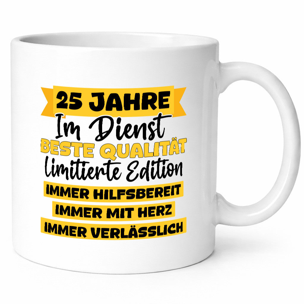 25 Jahre im Dienst | Jubiläum Arbeit v8 Humor Kollegen Büro Geschenkidee Tasse